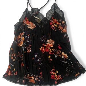 Floral Lace Trim Cami Top